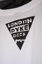 BESPOKE LONDON DYKE DECK T-SHIRT by MILA. REVERSE CLOSE UP.