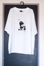 Handpainted T-shirt feat Cathy Opie, by Mila. Front. 